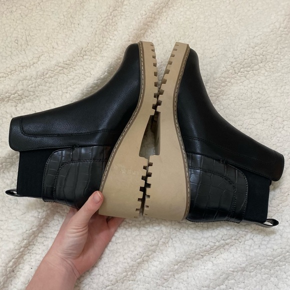 Dolce Vita Rielle Slip On Rancher Ankle Chelsea Boot black/tan Sz 9.5 - Picture 3 of 8